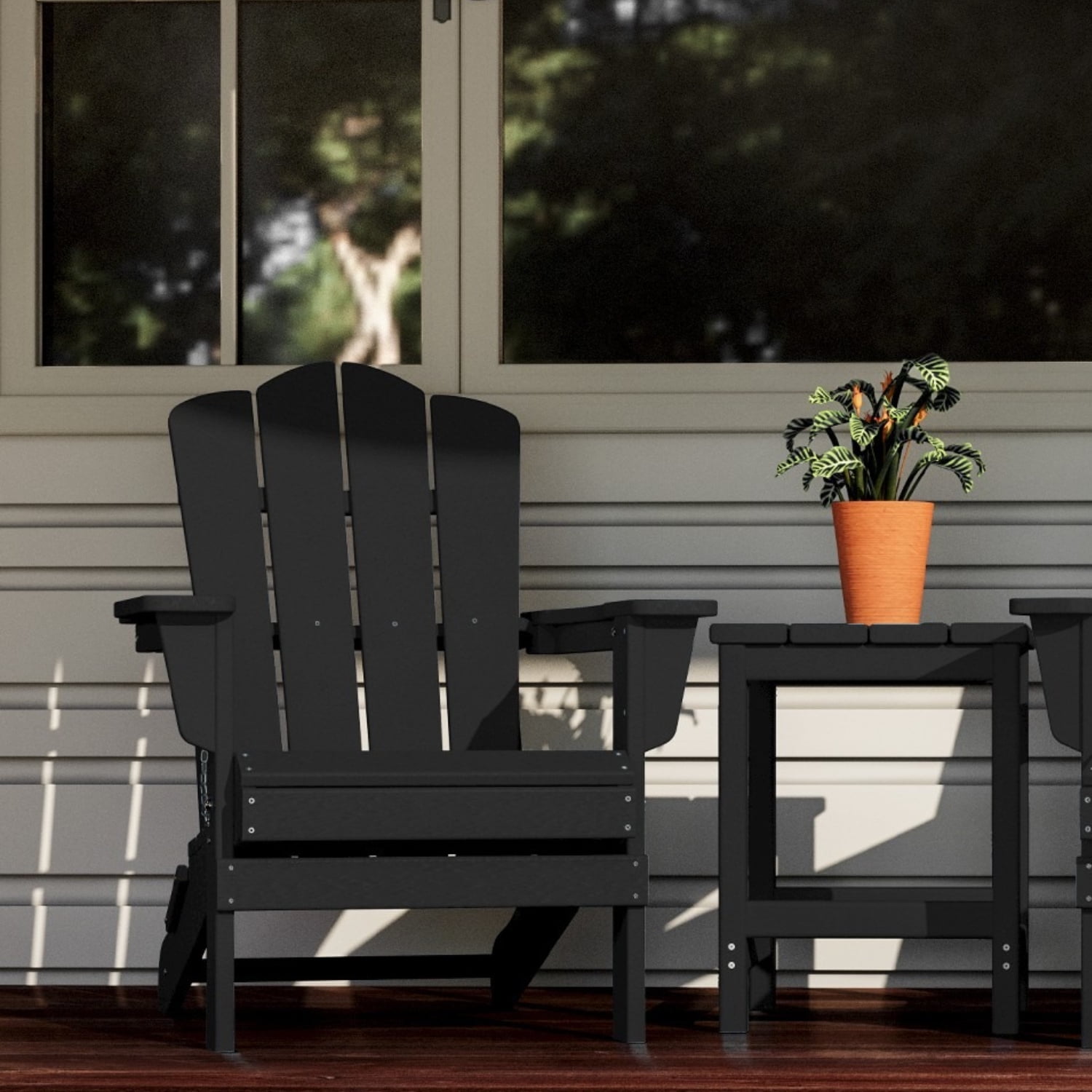 Kingyes Adirondack Chair, Outdoor Folding Plastic Recycled Adirondack