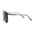 thumbnail image 3 of SA106 Retro Shield Oceanic Lens Oversize Flat Top Metal Sunglasses All Black, 3 of 4