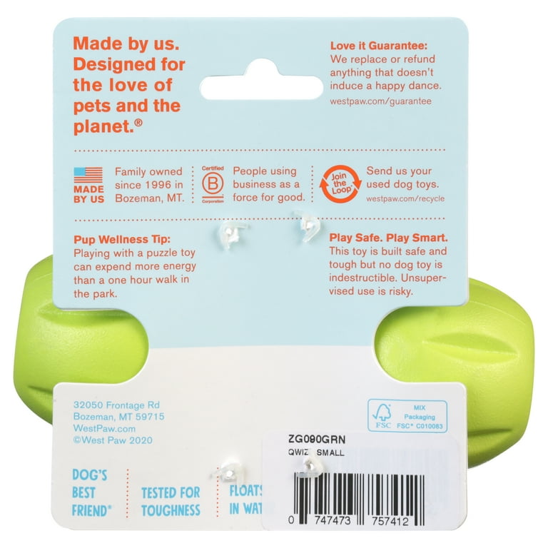 West Paw Qwizl Dog Toy, Granny Smith Green – Animal Crackers Miami