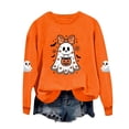 thumbnail image 7 of Enjoytime Halloween Crewneck Sweatshirt Ghost Graphic Long Sleeve Pullover Top Cute Fall Fashion Toddler Girl Clothes 1-14 Years, 7 of 7