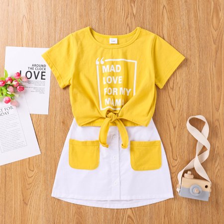 

AURIGATE Tutu Skirt for Newborn Newborn Infant Baby Girls Letter Fashion Tops Overskirt+Pocket Outfits Set