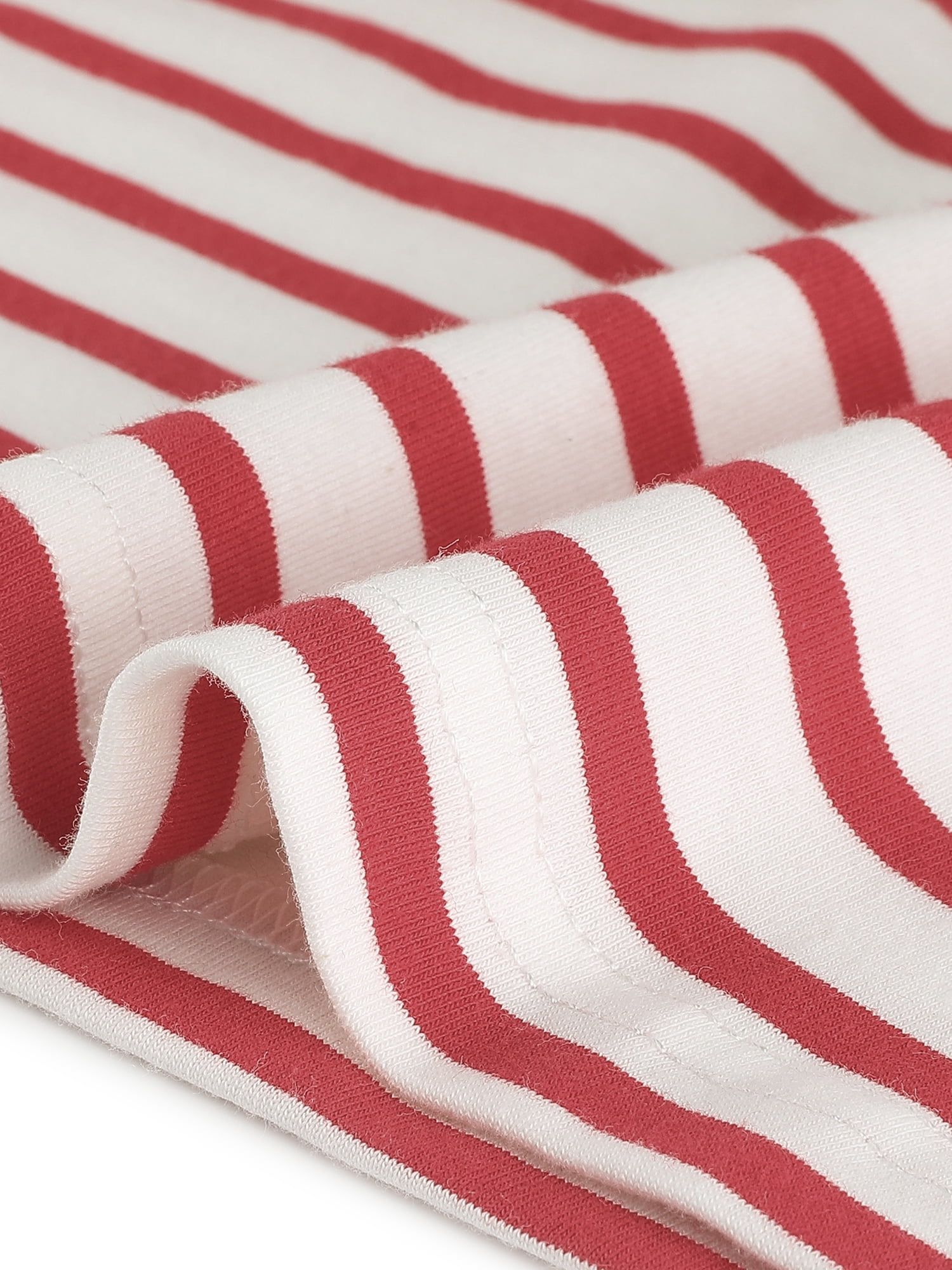 DARING DIVA Women's Color Block Striped Knit Top Long Sleeves T-Shirt M White Red