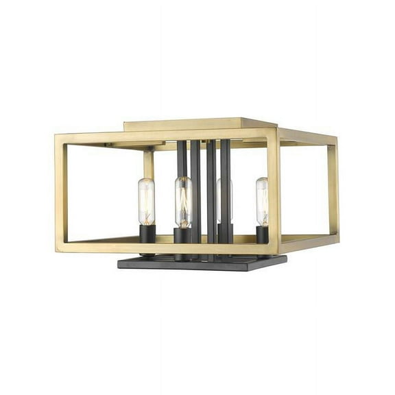 Z Lite 456F-OBR-BRZ 8.5 x 13 x 13 in. 4 Light Flush Mount, Olde Brass & Bronze
