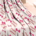 thumbnail image 3 of Pink Bows and Baseballs Pattern Blanket,Comfortable Soft Lamb Wool Throw Blanket,All Season,Warm Lightweight Blankets for Sofa Bed Couch Living Room Chair,30"x40", 3 of 4