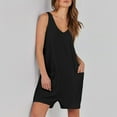 thumbnail image 5 of YDKZYMD Womens Rompers for Summer Sleeveless with Pockets Maternity One Piece Summer Vacation Dressy Tank Top Shorts Baggy Petite Trendy Jumpsuits Black XL, 5 of 7
