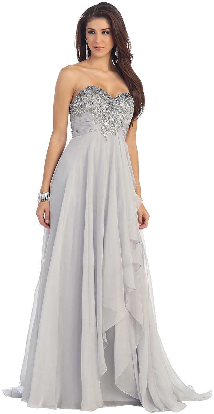 Royal Queen FLOWY FLOOR SWEEPING PROM EVENING GOWN & PLUS SIZE