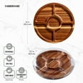 thumbnail image 6 of Farberware Build-A-Board 14-Inch Round Acacia Cutting Board with Lazy Susan, 5 Compartments & Locking Lid, 6 of 8