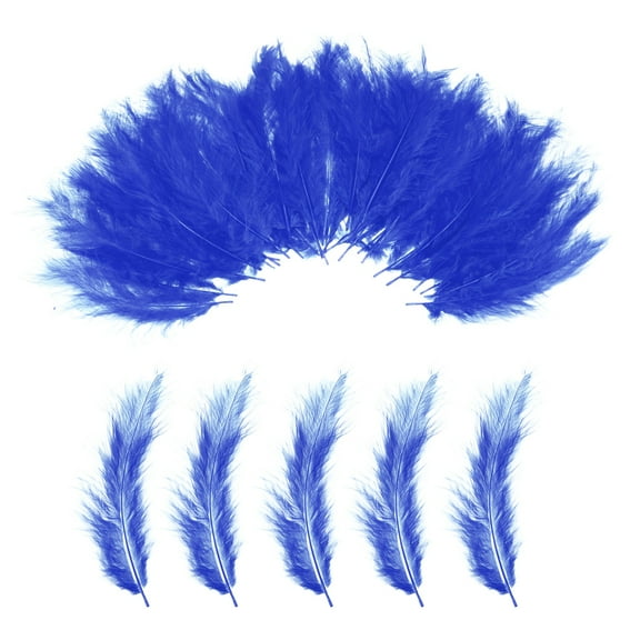 100 Pack Fluffy Turkey Marabou Feather,Blue Natural Turkey Feather