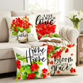 thumbnail image 6 of Lksixu Throw Pillow Covers, 18x18 Inch Square Flowers Print Pillow Cases with Zipper, Soft and Breathable Velvet Pillowcases, Farmhouse Decorative Cushion Covers for Couch Sofa Bedroom & Living Room, 6 of 9