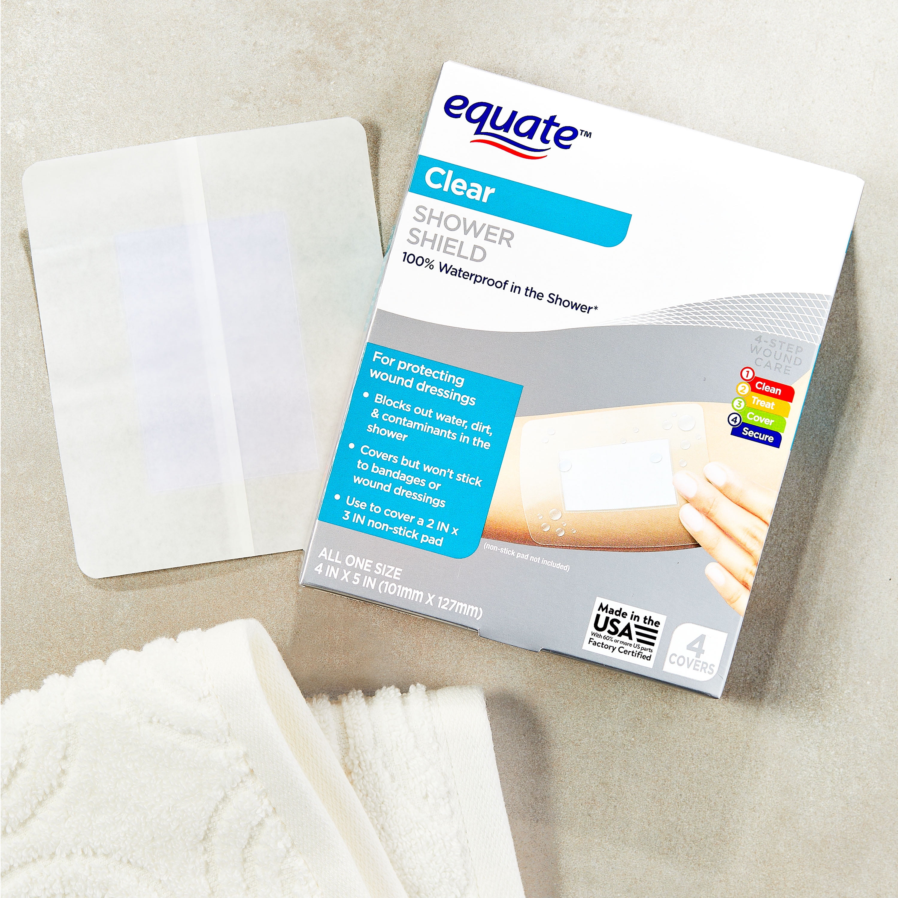 Equate Clear Shower Shields, 4 Count