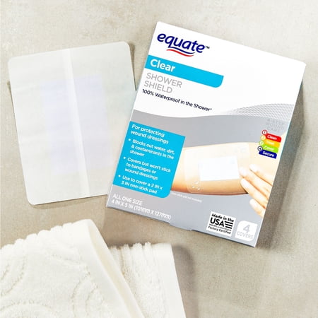 EQUATE CLEAR SHOWER SHIELDS, 4 COUNT
