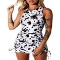 thumbnail image 1 of MesaSe Robe Moulante Sans Manches pour Femmes, Robe Courte Mini Décontractée avec Col, Bandage Plissé Ajusté, 1 of 6