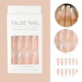 thumbnail image 6 of Travelwant Fake Nails Glossy Pure Color Nude Rhinestones Glitter Luxury Medium Long Stiletto Almond Press on Nail False Tips Artificial Finger Manicure, 6 of 7
