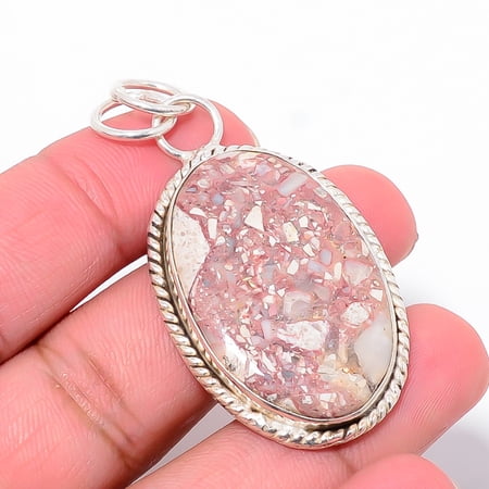 Rosetta Jasper - United State Handmade 925 Sterling Silver Pendant 2.15" P10