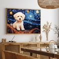 thumbnail image 5 of Bichon Frise Dog Canvas Van Gogh Starry Night Wall Art Gifts Canvas Wall Art Frame Music Artist Customized Canvas Framed Photo Art Work For The Bedroom(Gifts For Dog Lover ), 5 of 6