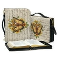 thumbnail image 3 of ZUXONGSY Butterfly Cross Sunflower Print Bible Case for Women Leather Bible Cover with Shoulder Strap and Handle Sturdy Bible Protector Zippered Bible Bag with Pen Slots, 2XL, 3 of 7