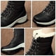 thumbnail image 5 of Botas de nieve cálidas con forro de piel sintética para mujer, zapatos con cordones antideslizantes de invierno, botines, 5 of 6