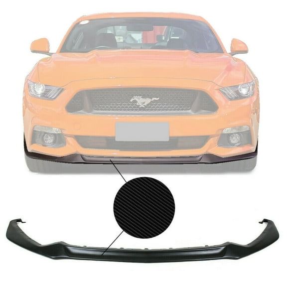 Fits 15-17 Ford Mustang GT Style Front Bumper Lip Spoiler - Carbon Look