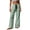 Mint Green, variant on hoksml Women's Drawstring High Waist Wide Leg Pants, Elastic Casual Pants with Patch Pockets, Loose Fit Pants for Summer Daily and Beach Wear