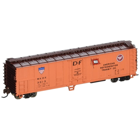 Bachmann 17955 N Scale ACF 50' Steel Mechanical Reefer (2012 Version) - Ready to Run -- American Refrigerator Transit Co. (Orange, Boxcar Red)