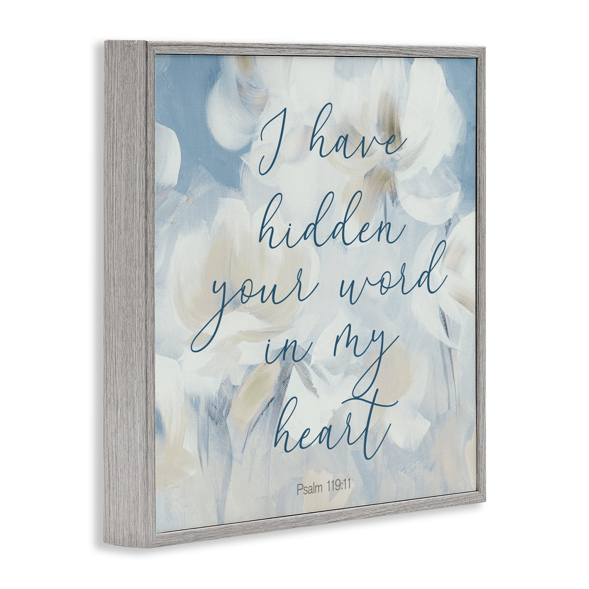 Stupell Industries Hidden Your Word In My Heart Gray Framed Giclee Art, design by Lanie Loreth