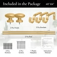 thumbnail image 2 of MERIVILLE 1" Single Curtain Rod Set, Adjustable 48–84 Inches, Prima Finials, Gold, 2 of 9
