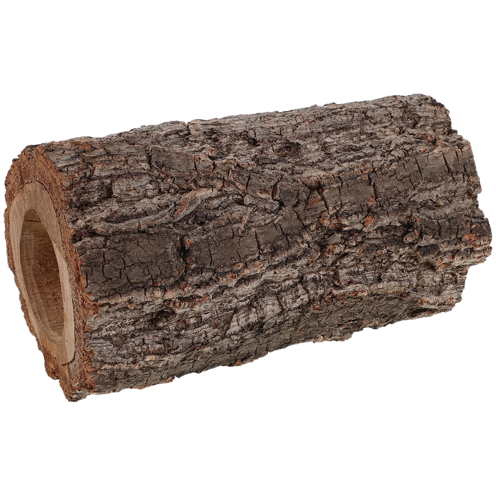 FOMIYES Brown Reptile Hideout Trunk for Gecko Tortoise Snake and Turtle Habitat with Natural Wood Texture