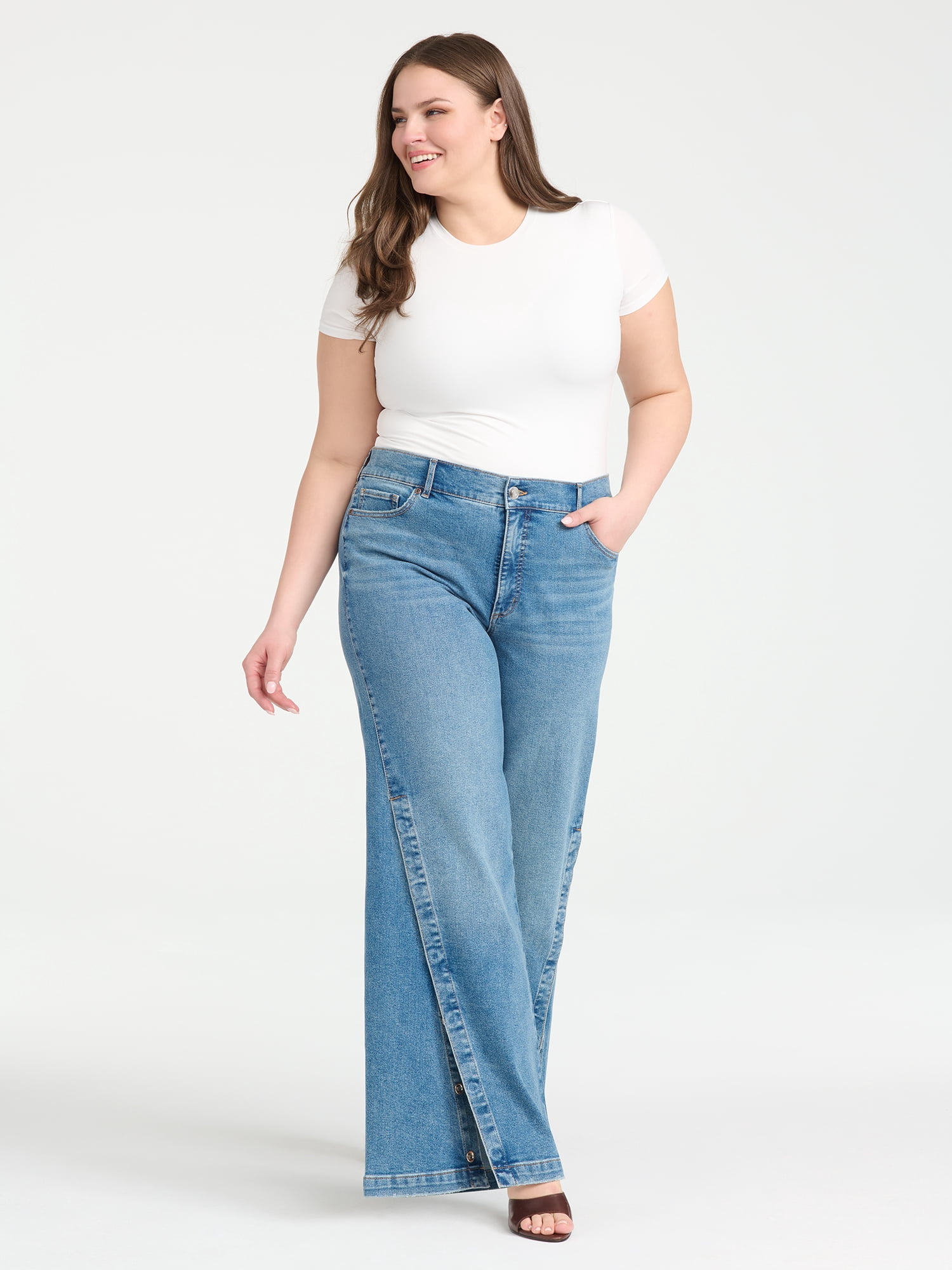 Sofia Vergara Women's and Women's Plus Size Margot Snap Wide Leg Sizes 0-26W