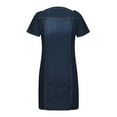 thumbnail image 5 of gakvbuo Summer Summer Dresses for Women Plus Size Dress for Women Sundresses Women'S Dress Short Sleeve Slim V-Neck Distressed Dress Denim Dress, 5 of 9