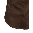 thumbnail image 5 of J. METHOD Women's Button Down Shirt 3/4 Sleeve Roll Up Stretch Collar Office Work Formal Casual Basic Blouse Top NEWT01 Brown XL, 5 of 6