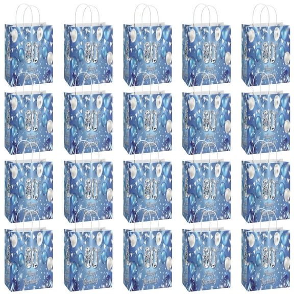 20Pcs 80th Birthday Theme Party Bags, Party Favor Bags,Birthday Party Decorations, With Handles Favor Bags Candy Gift Bags for Adults Birthday Party