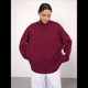 thumbnail image 5 of Suéter de Mujer, Jersey de Punto Grueso de Larga con Dobladillo Alto y Bajo, Jersey Básico de Moda para Otoño e Invierno Vino Tinto M, 5 of 9