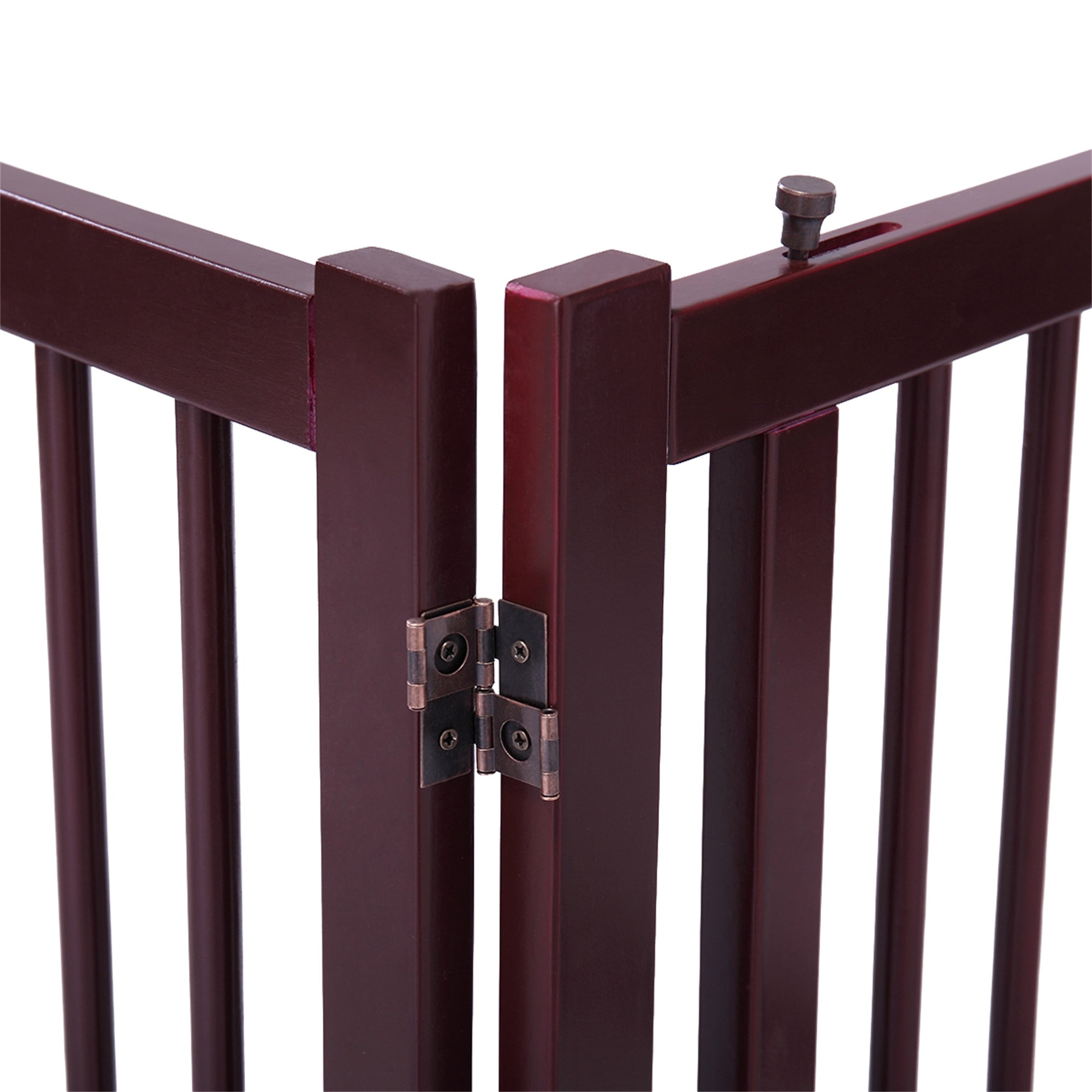 Pefilos 81" 3 Panel Wooden Folding Fence Freestanding Pet Gate, Stairs Step Over Divider for Dogs and Puppies, Brown Pefilos 81" 3 Panel Wooden Folding Fence Freestanding Pet Gate, Stairs Step Over Divider for Dogs and Puppies, Brown