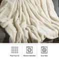 thumbnail image 2 of Lavish Home 60x80-Inch Faux Fur Blanket - Queen Size Bedding (Cream), 2 of 7
