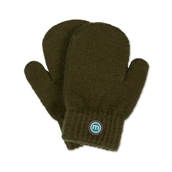 MeMoi Kids Cozy Rayon-Blend Basic Ribbed Knit Mittens (XS, Black)
