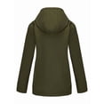 thumbnail image 4 of Women Waterproof Rain Jacket, Hooded Windbreaker Trench Coat for Hiking Travel Outdoor Army Green XXL, 4 of 9