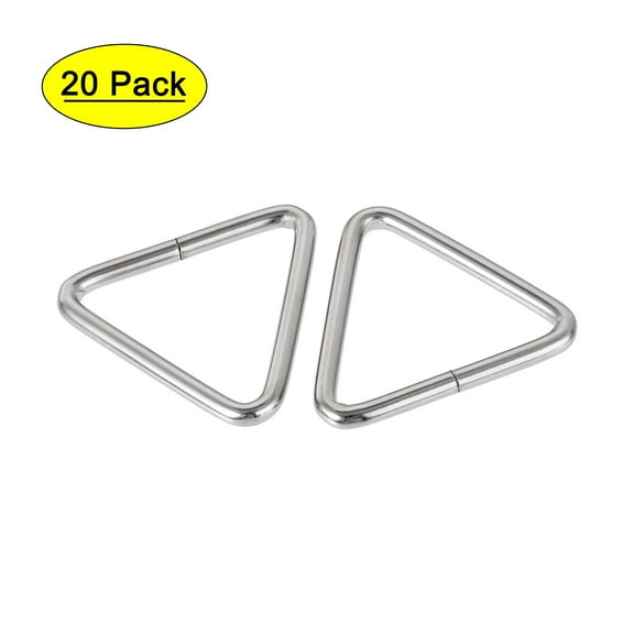Uxcell 38mm Inner Width Metal Triangle Ring Buckle 20 Pack