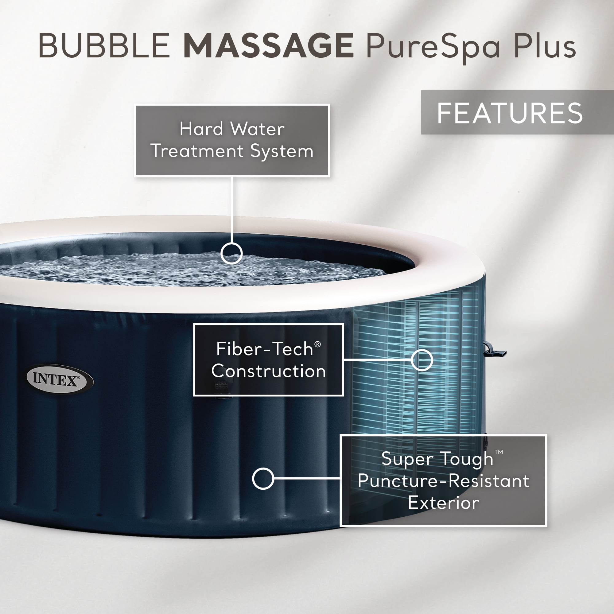 Open Box Intex 28431EP PureSpa Plus Portable Inflatable Hot Tub Bubble Jet Spa, 85 x 28"