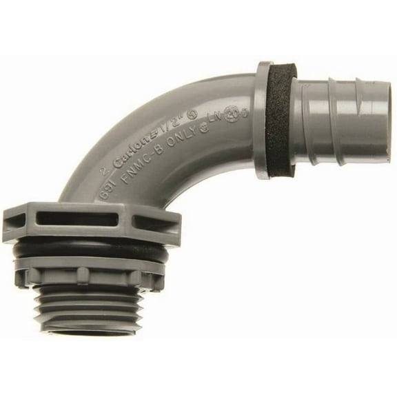 Carlon LN20EA-CTN Liquidtight Conduit Elbow, 90 deg Angle Threaded, PVC, Gray