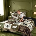 thumbnail image 4 of meiyoeat Jungle Wildlife Moose Queen Comforter Set For Boys Kids,Rustic Farmhouse Hunting Comforter Sets Queen For Men,Black Reversible,3 Pieces, 4 of 7