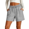 thumbnail image 2 of Only Moment Women's Hiking Shorts Cotton and linen Lightweight Shorts for Women Casual Summer Shorts with Pockets Light Ashy,S, 2 of 9