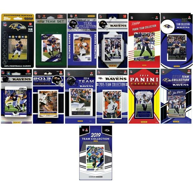 C&I Collectables RAVENS1319TS NFL Baltimore Ravens 13 Different Licensed Trading Card Team Set