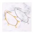 thumbnail image 4 of Pulsera de tobillo multicapa Yashi para mujer tobilleras ajustables de doble capa doradas, 4 of 5