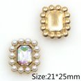 thumbnail image 1 of 20Pcs/Lot 21*25MM Alloy Pearl Rhinestone Flat Bottom Sewing Buckle Handmade DIY Apparel Wedding Decoration Accessories AB, 1 of 6