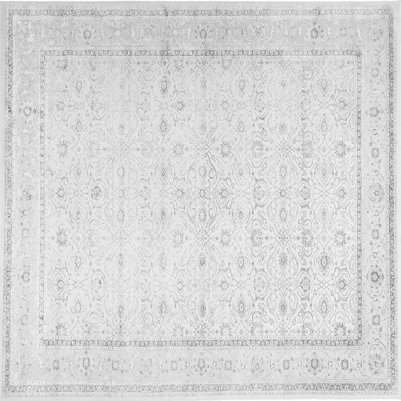 Ahgly Company Indoor Square Persian Gray Traditional Area Rugs, 7' Square