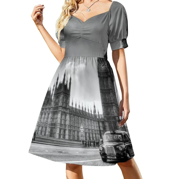 Westminster Bridge London Vestido de manga corta Vestido largo vestidos de mujer para mujer vestidos de mujer verano