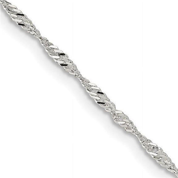 Finest Gold Sterling Silver 1.75 mm 14 in. Singapore Chain