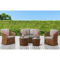 thumbnail image 2 of Mōd Furniture Lexi 5-Piece Boho Outdoor Conversation Set with Hand Woven All-Weather Rattan Wicker, Loveseat, 2 Side Swivel Chairs, 2 Coffee Tables,, 2 of 7