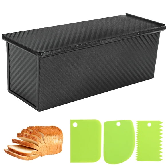 Molde para pan Pullman de 1 kg con tapa SP-031, 33 x 13 cm, con raspador