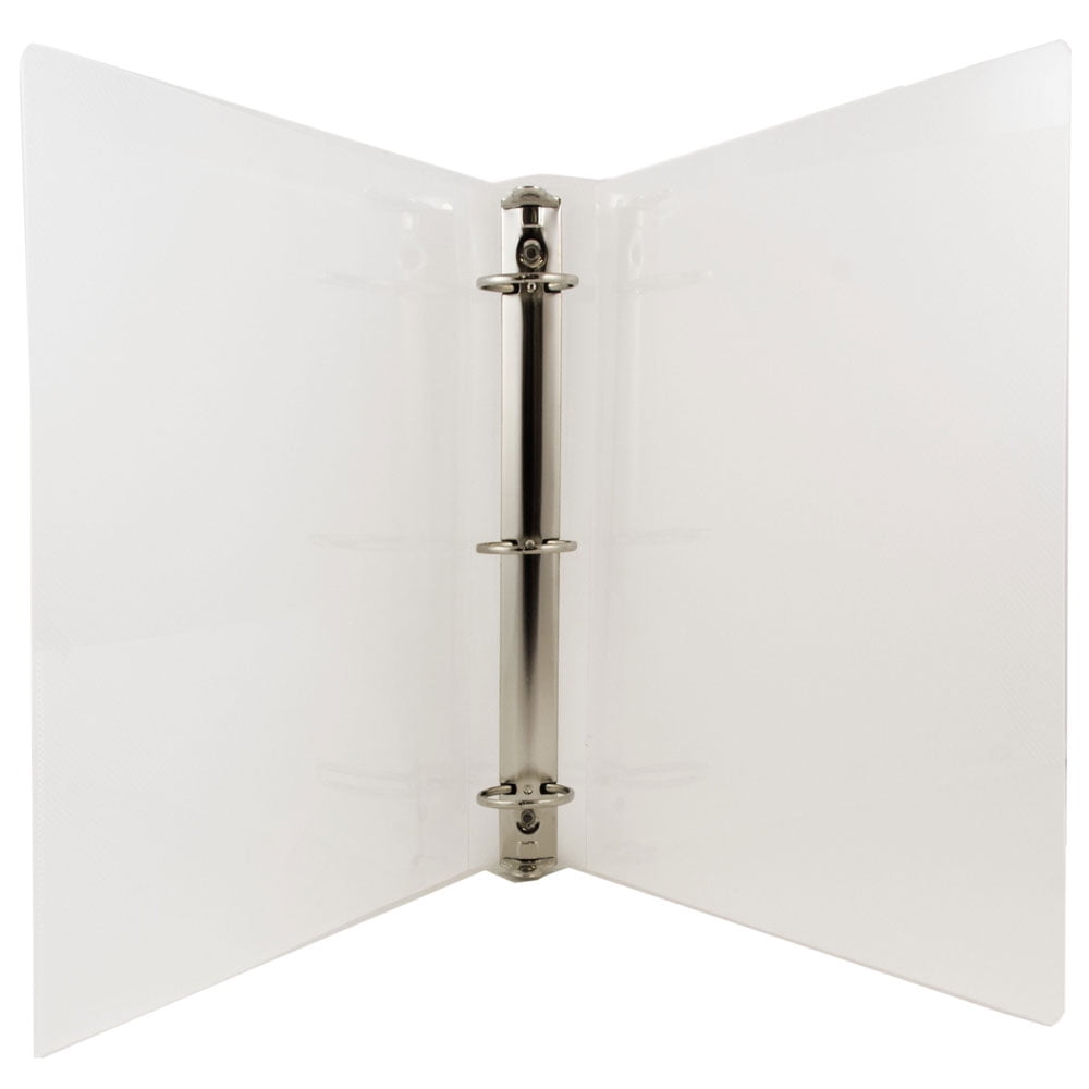 JAM Paper Plastic 1 1/2 in Binders, 3 Metal Rings, Clear, 108/Pack